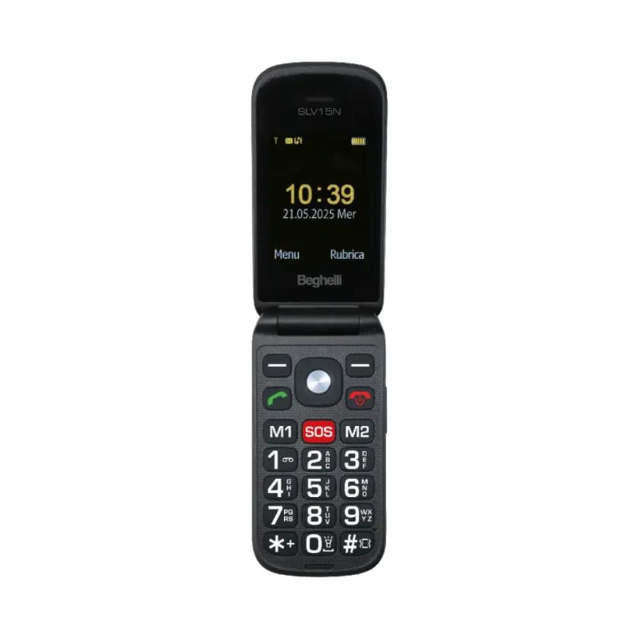 8002219912497 - BEGHELLI PHONE SLV15N GSM 2.4" TASTO SOCCORSO NERO