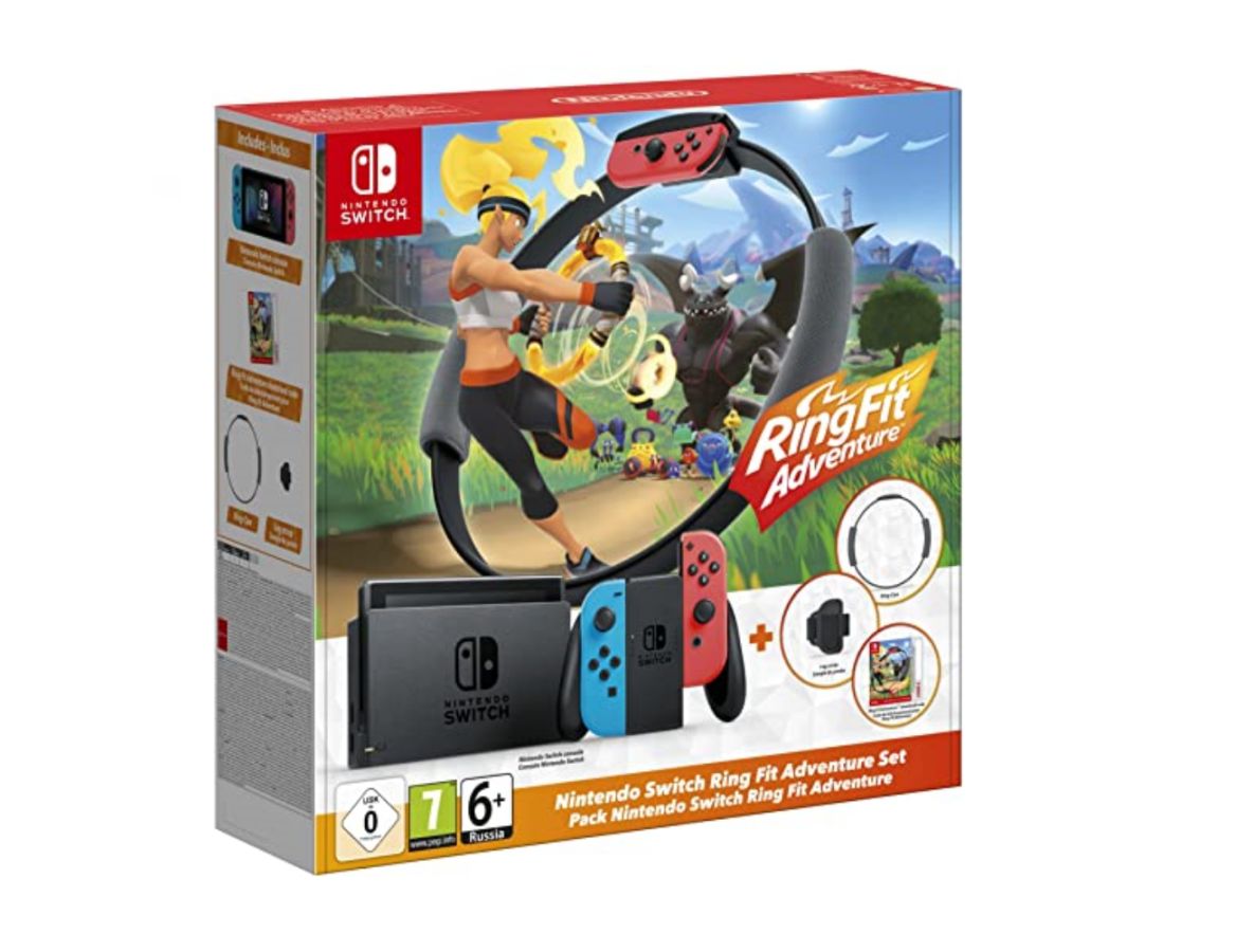 NINTENDO SWITCH RED/BLU + RING FIT ADVENTURE